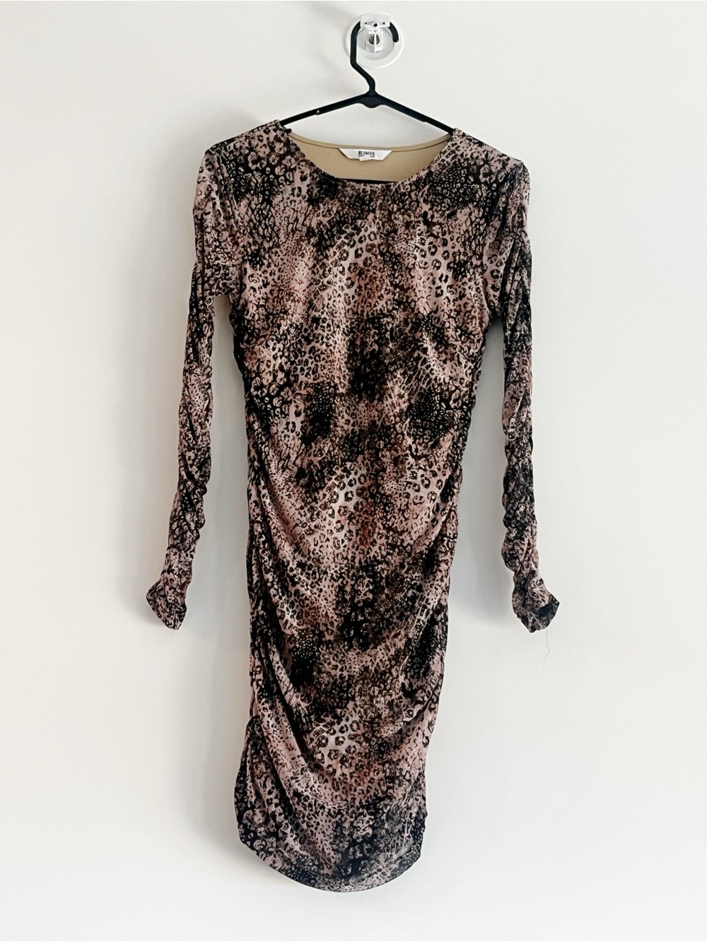 Steve Madden Pink and Black Animal Print Midi Dress